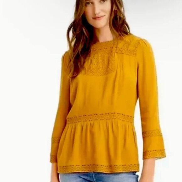 Point Sur (Madewell / J.Crew) Golden Lacey Top | Size 6 - Picture 3 of 13